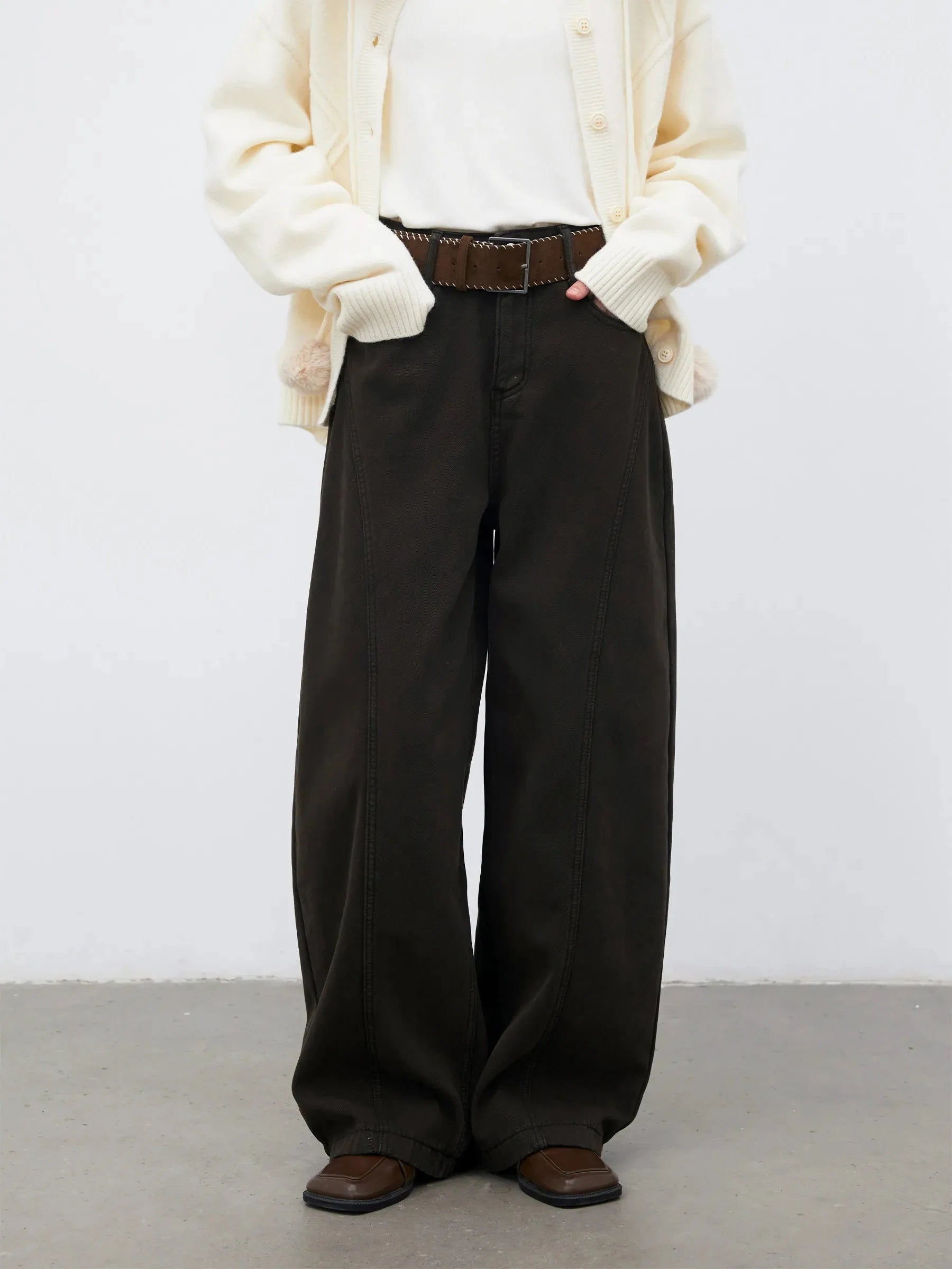 High Waist Wide Leg Jeans Retro Loose Fit Denim Pants