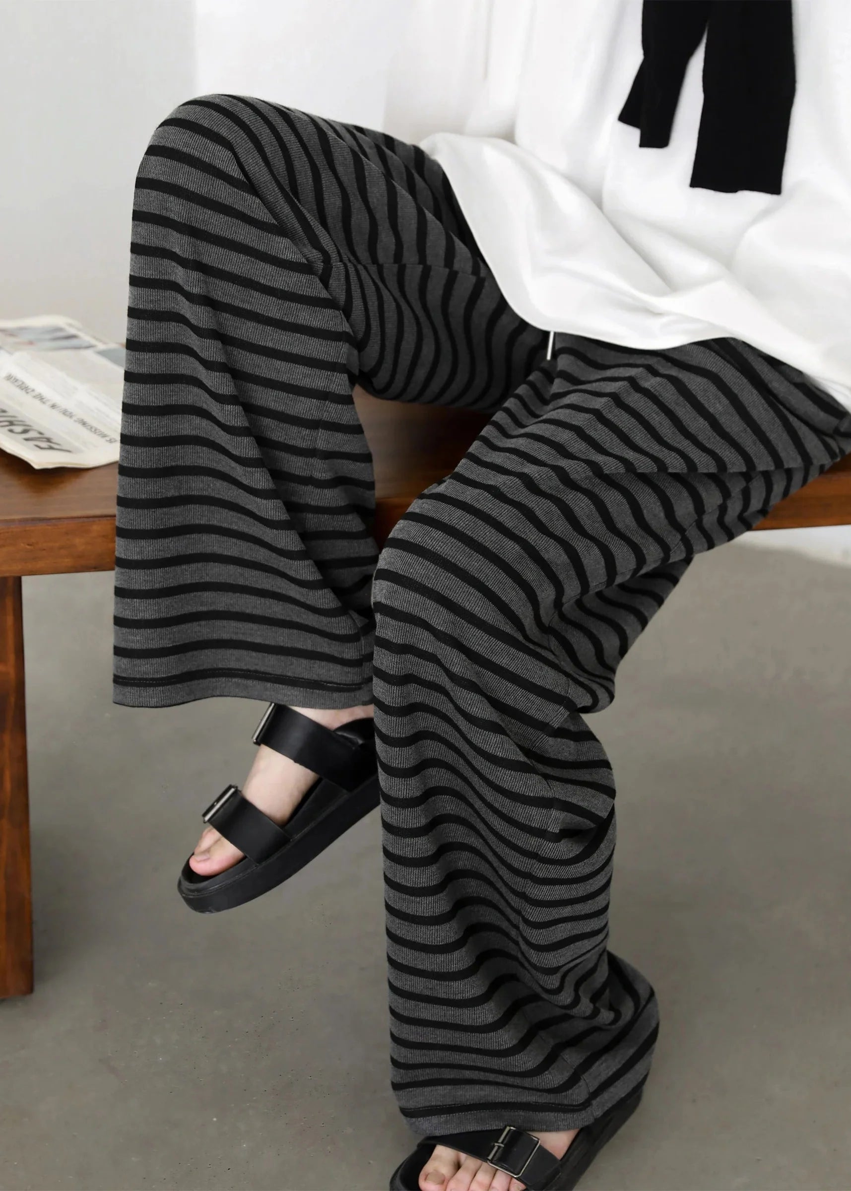 Striped Wide Leg Pants Loose Casual Spring Trousers