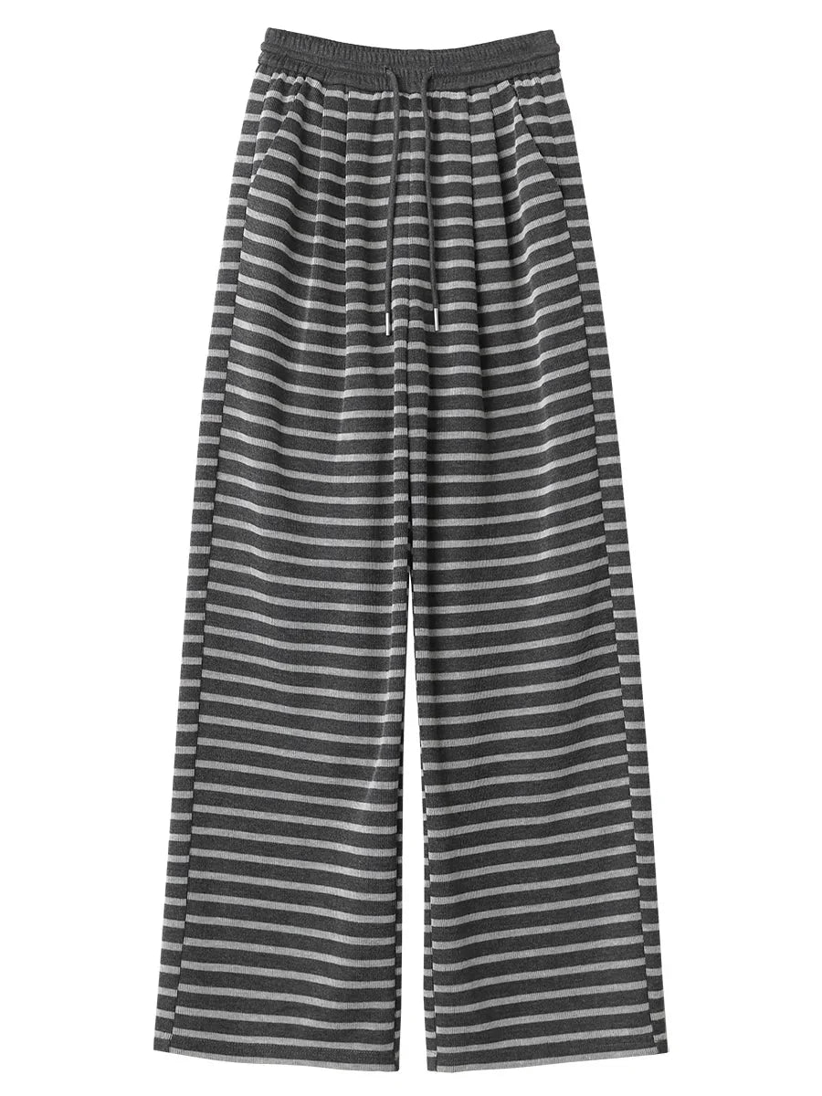 Striped Wide Leg Pants Loose Casual Spring Trousers