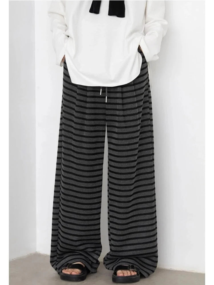 Striped Wide Leg Pants Loose Casual Spring Trousers