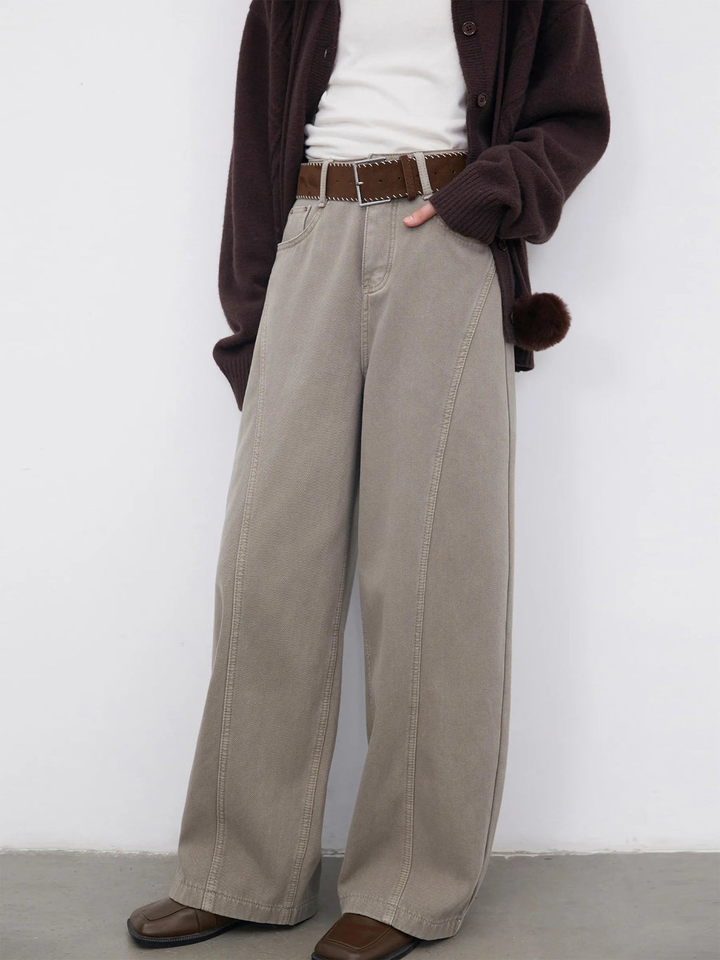 High Waist Wide Leg Jeans Retro Loose Fit Denim Pants