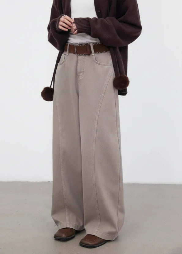High Waist Wide Leg Jeans Retro Loose Fit Denim Pants